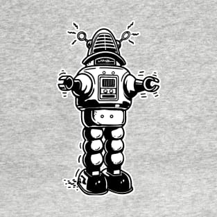 Retro Robot - Black T-Shirt